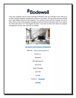 if you own a property and you want to manage