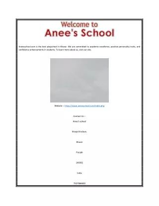 Kharar School List | Aneesschool.com