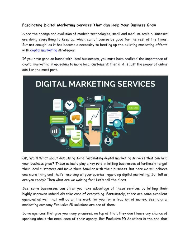 fascinating digital marketing services that