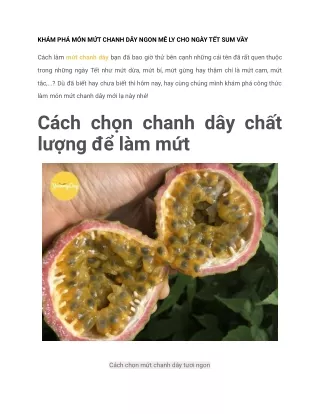 Mứt chanh dây