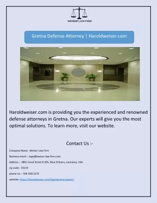 gretna defense attorney haroldweiser com