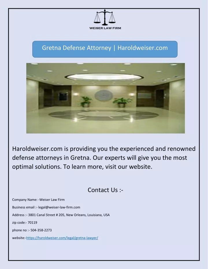 gretna defense attorney haroldweiser com