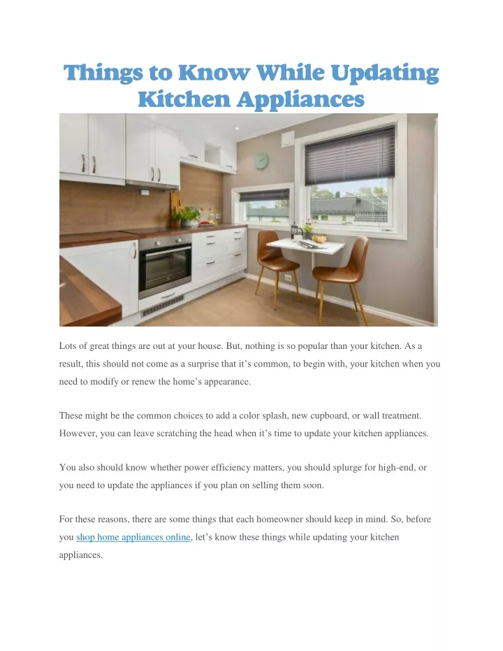 things to know while updating kitchen appliances
