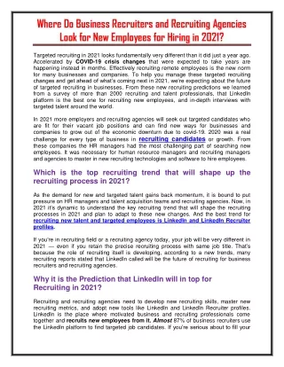 where do business recruiters and recruiting