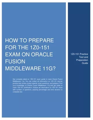 how to prepare for the 1z0 151 exam on oracle