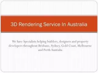 Best 3D Rendering Services in Australia