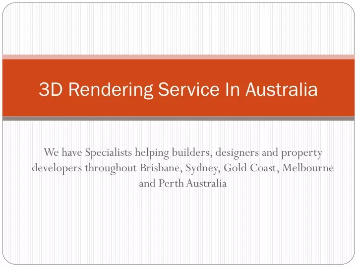 3d rendering service in australia
