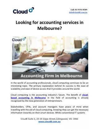 Looking for accounting services in Melbourne?