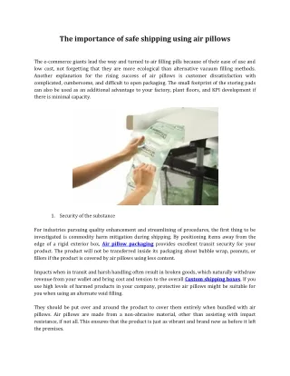 the importance of safe shipping using air pillows