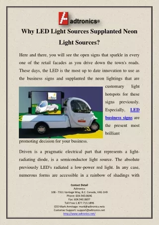 why led light sources supplanted neon