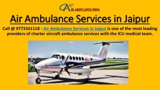 Air Ambulance Services in Jaipur