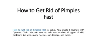 how to get rid of pimples fast