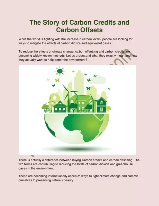 The Story of Carbon Credits and Carbon Offsets