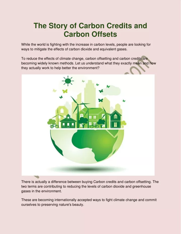 the story of carbon credits and carbon offsets