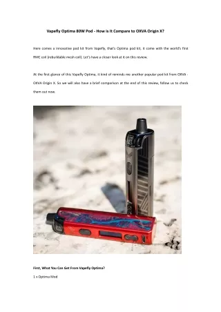 vapefly optima 80w pod how is it compare to oxva