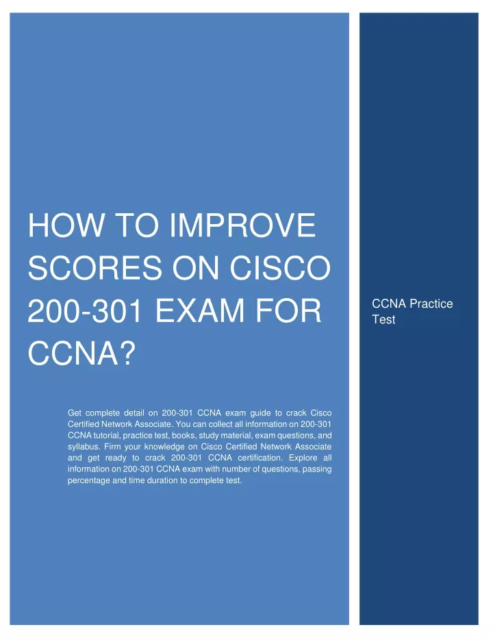 how to improve scores on cisco 200 301 exam
