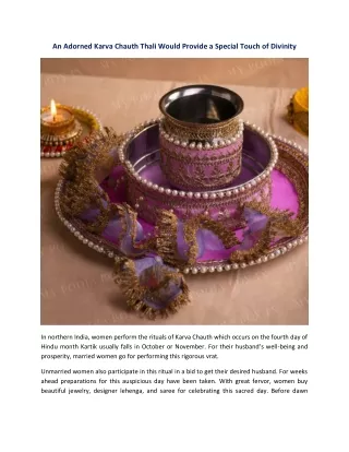 an adorned karva chauth thali would provide