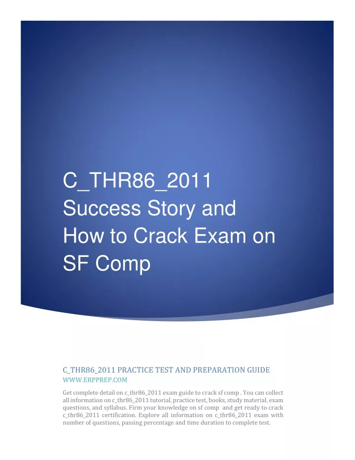 c thr86 2011 success story and how to crack exam