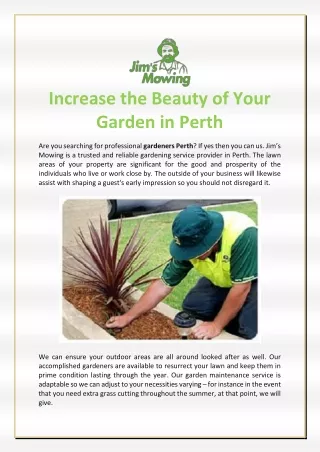 Increase the Beauty of Your Garden in Perth
