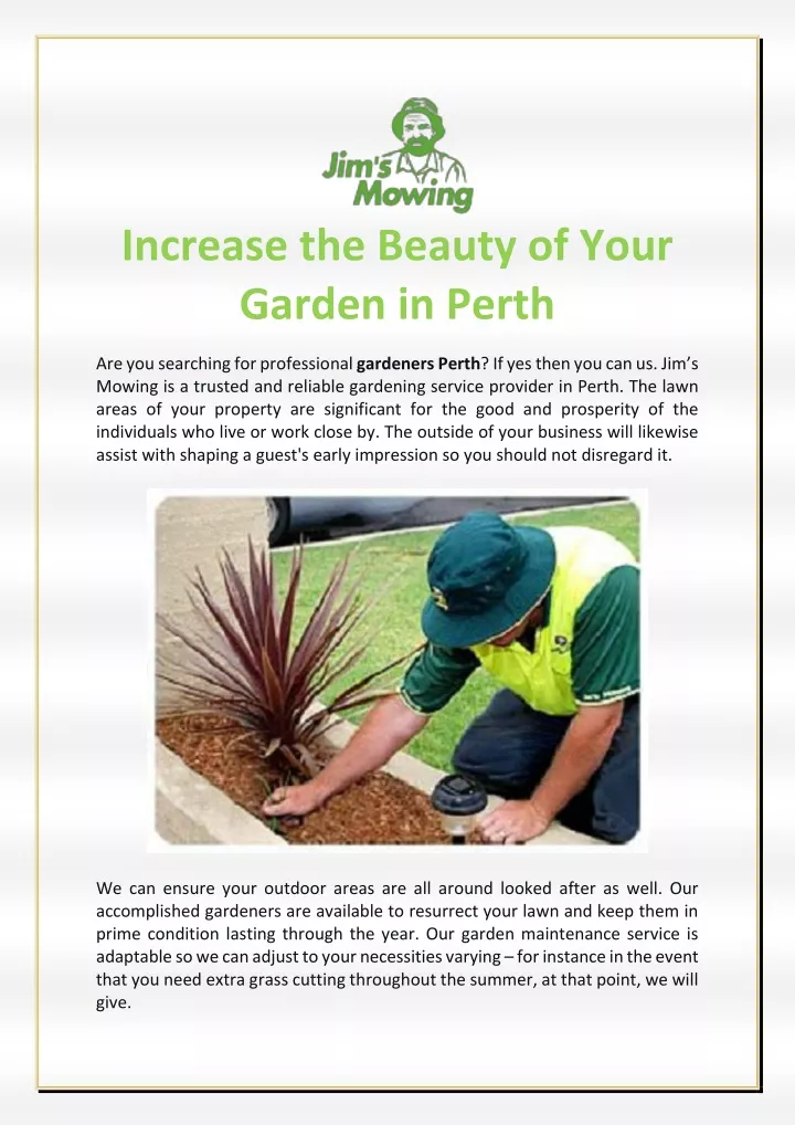 increase the beauty of your garden in perth