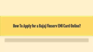 How To Apply for a Bajaj Finserv EMI Card Online?