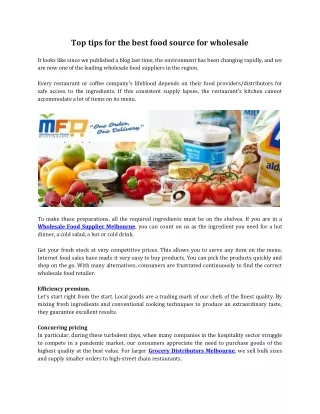 top tips for the best food source for wholesale