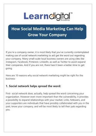how social media marketing can help grow your