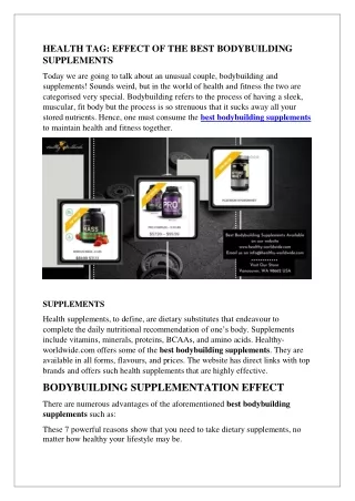 health tag effect of the best bodybuilding