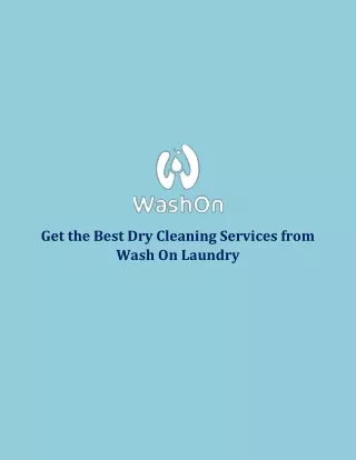 Dry Cleaning In Dubai