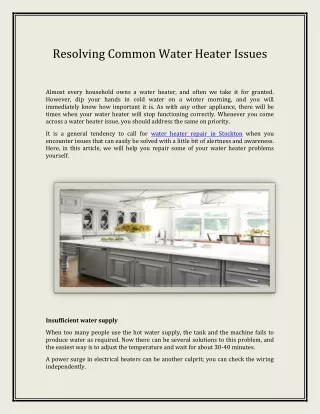 resolving common water heater issues