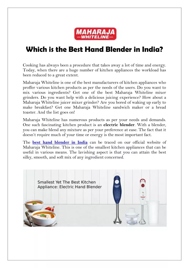 which is the best hand blender in india