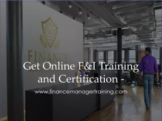 get online f i training and certification