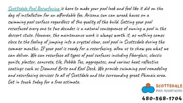 scottsdale pool resurfacing is here to make your