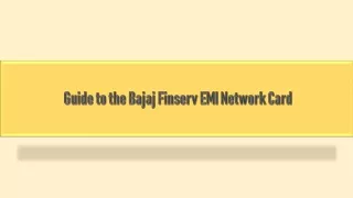 Guide to the Bajaj Finserv EMI Network Card