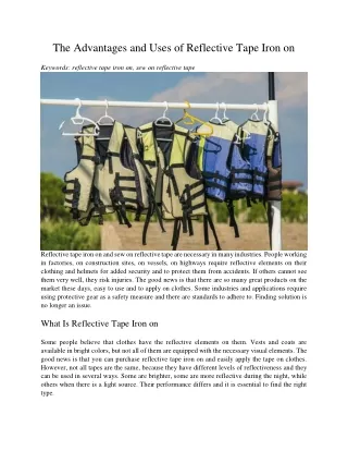 the advantages and uses of reflective tape iron on