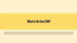 What is No Cost EMI?