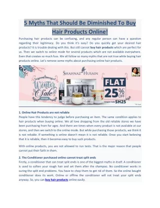 5 Myths That Should Be Diminished To Buy Hair Products Online!
