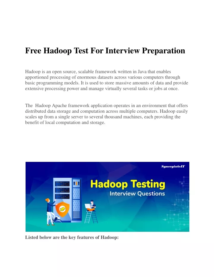 free hadoop test for interview preparation