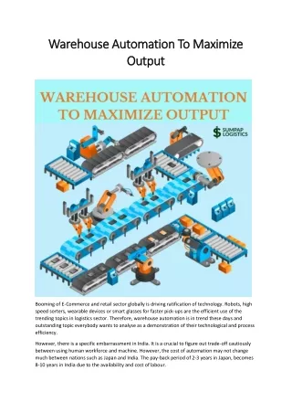 Maximize Your Output with Warehouse Automation Solutions
