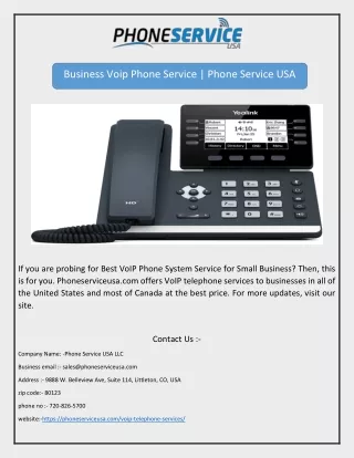 Business Voip Phone Service | Phone Service USA