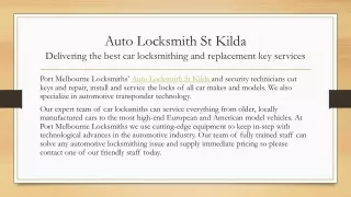 Auto Locksmith St Kilda