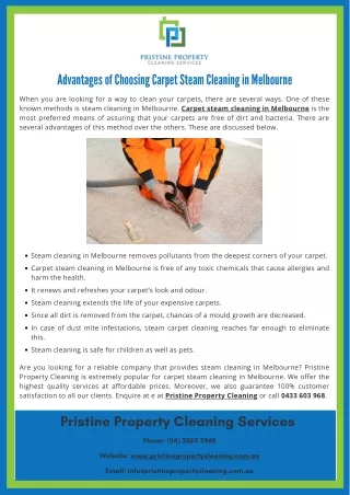 a dvantages of choosing carpet steam cleaning