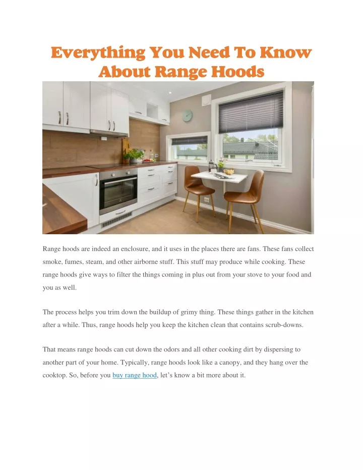 everything you need to know about range hoods