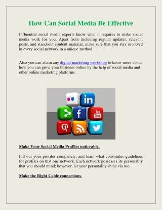 how can social media be effective