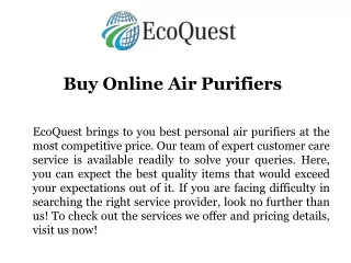 Buy Online Air Purifiers
