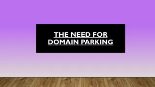 the need for domain parking