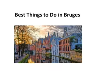 best things to do in bruges