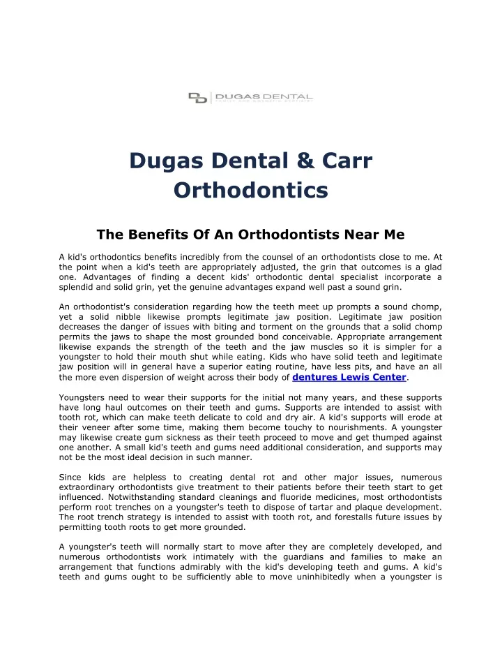 dugas dental carr orthodontics