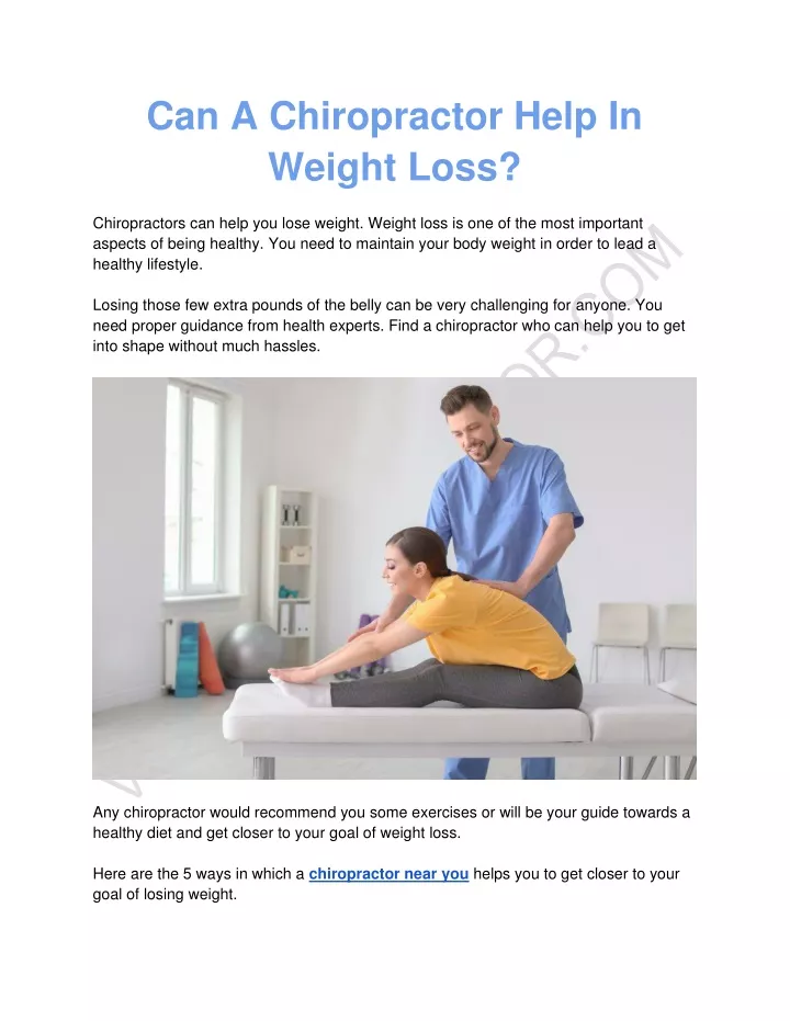 can a chiropractor help in weight loss