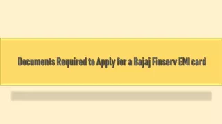 Documents Required to Apply for a Bajaj Finserv EMI card